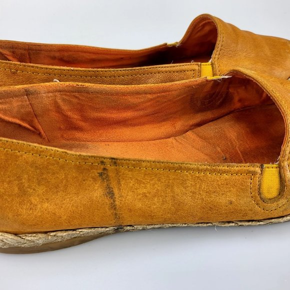 STUART WEITZMAN Orange Espadrille Slip-on Flats 8 Beige Suede Leather Sneakers - Picture 13 of 14